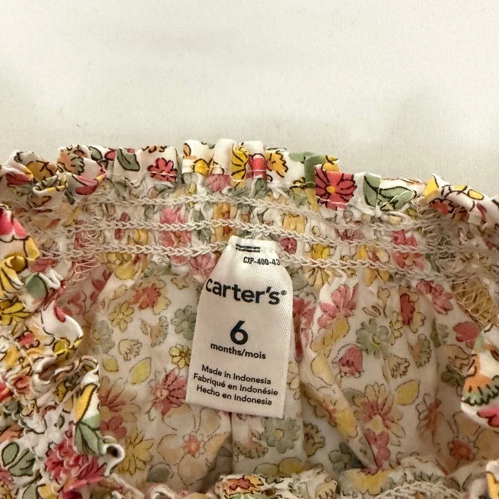 Carters & Emprio Baby Girl Floral Romper and Top Set 6 6-9 Months Pink Teal Boho